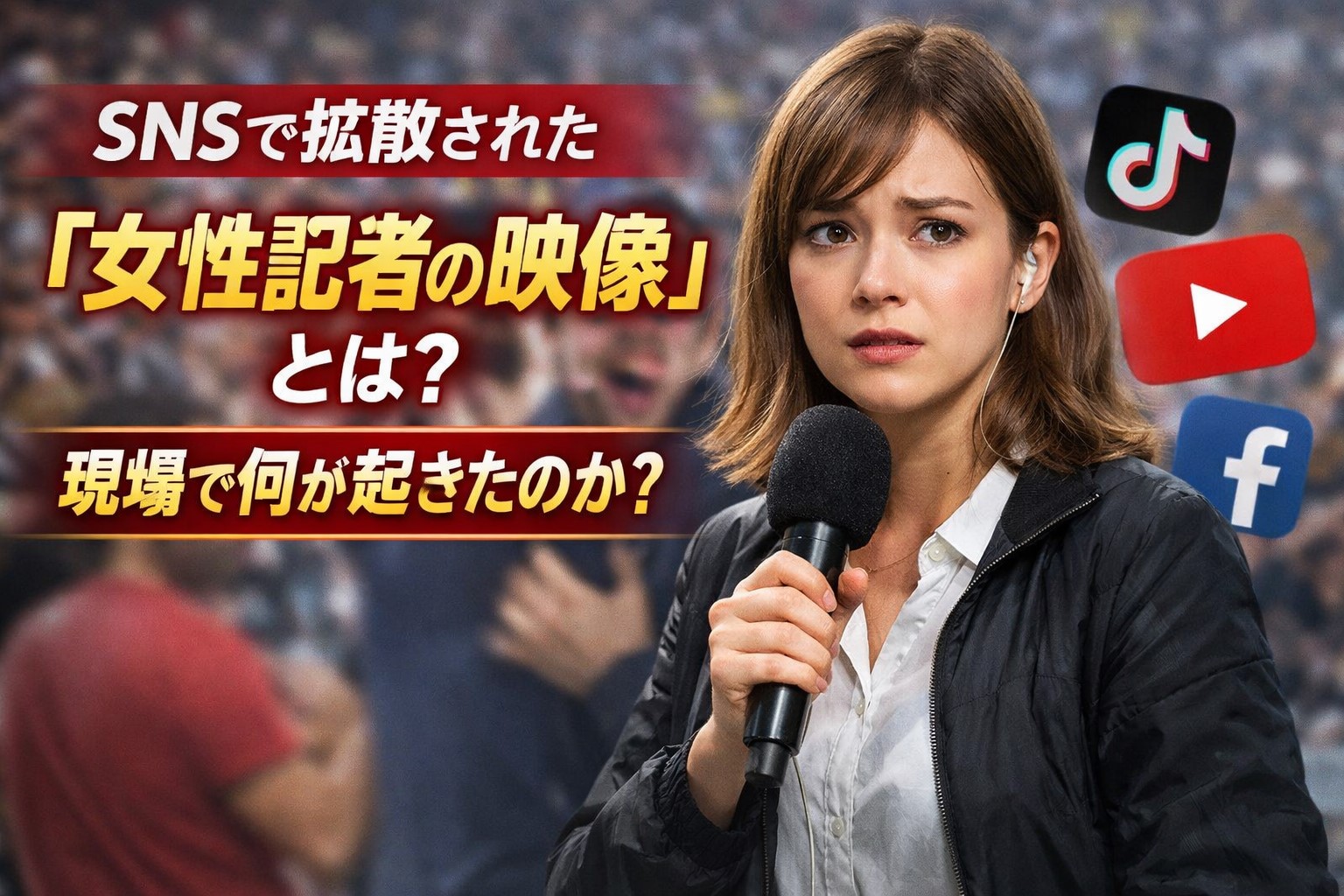 動画が拡散 女性記者