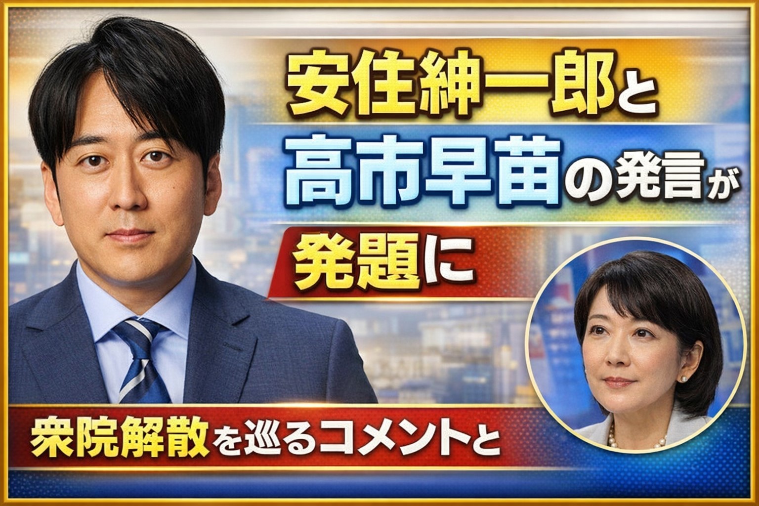 安住紳一郎アナの発言と高市早苗