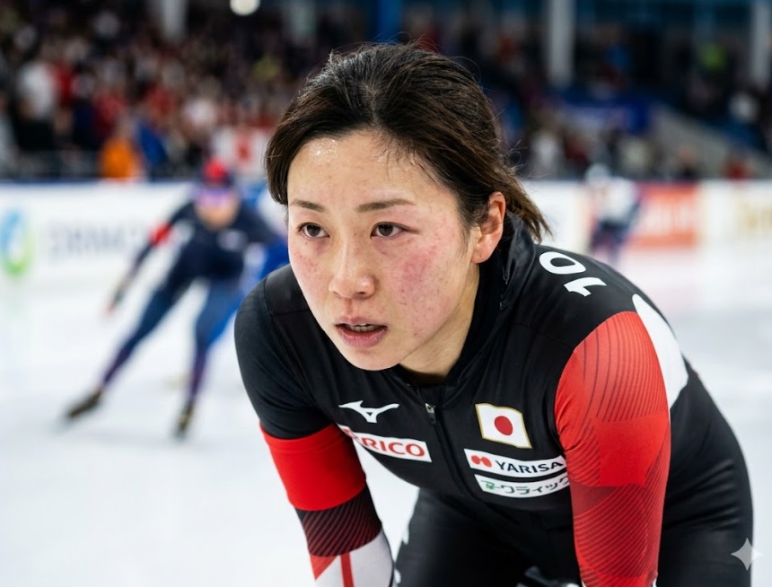 競技中にすっぴんで集中する高木美帆選手